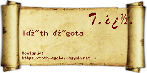 Tóth Ágota névjegykártya
