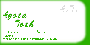 agota toth business card