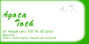 agota toth business card